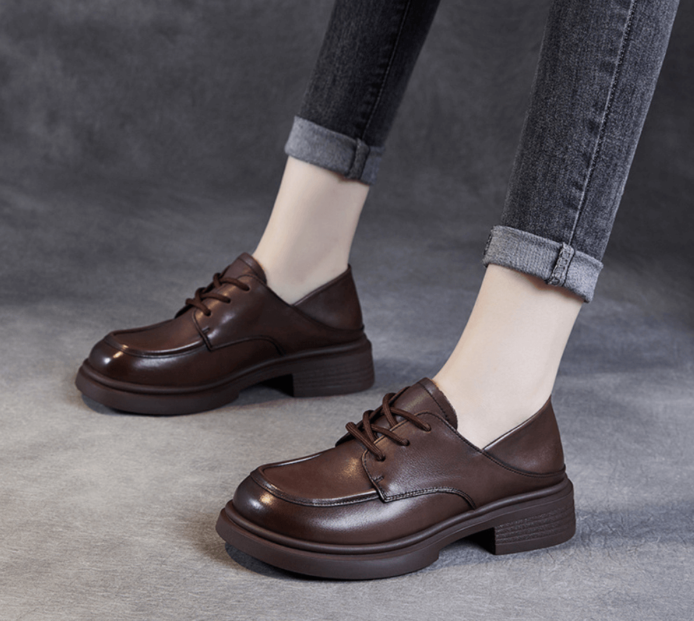 Babakud Women Spring Autumn Retro Casual Premium Leather Shoes Babakud Women Spring Autumn Retro Casual Premium Leather Shoes