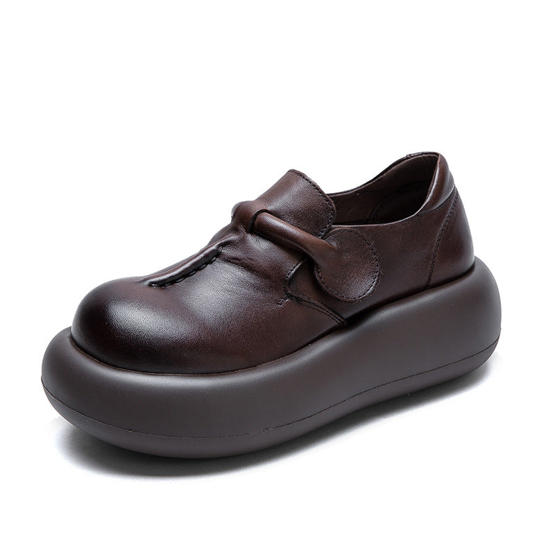 Women Spring Retro Leather Comfortable Platform Casual Shoes – Babakud