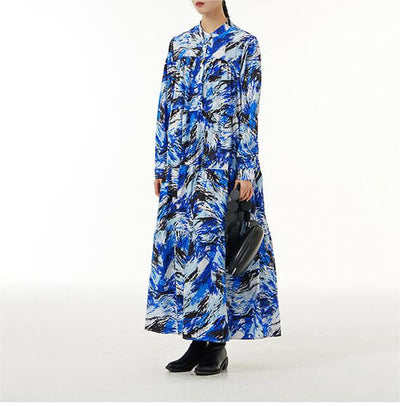 Babakud Plus Size - Stylish Printed Long Sleeves Spring Dress