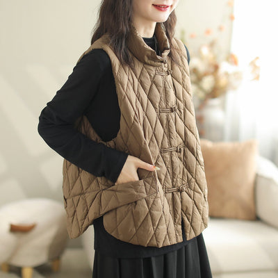 Autumn Winter Loose Casual Patchwork Down Waistcoat