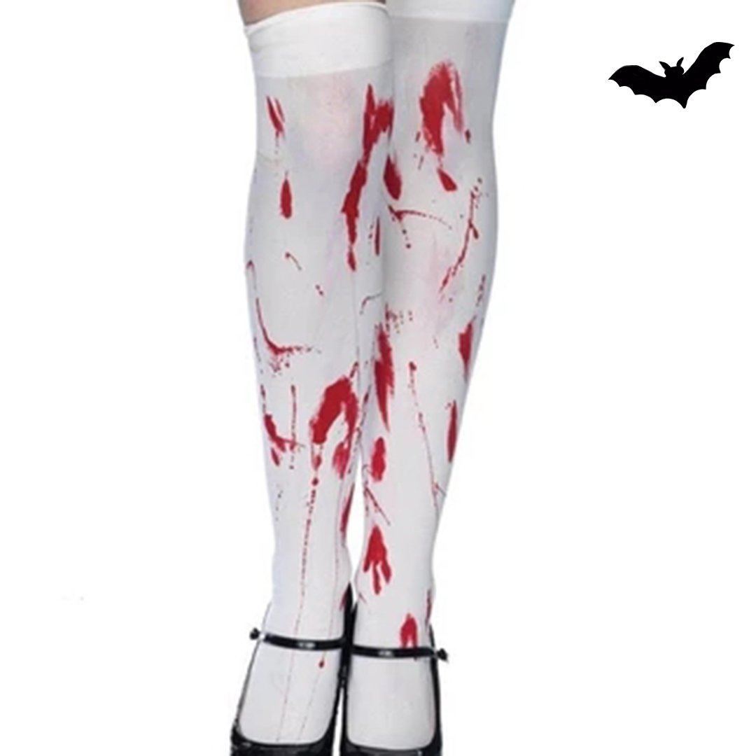 Halloween Blood White Socks