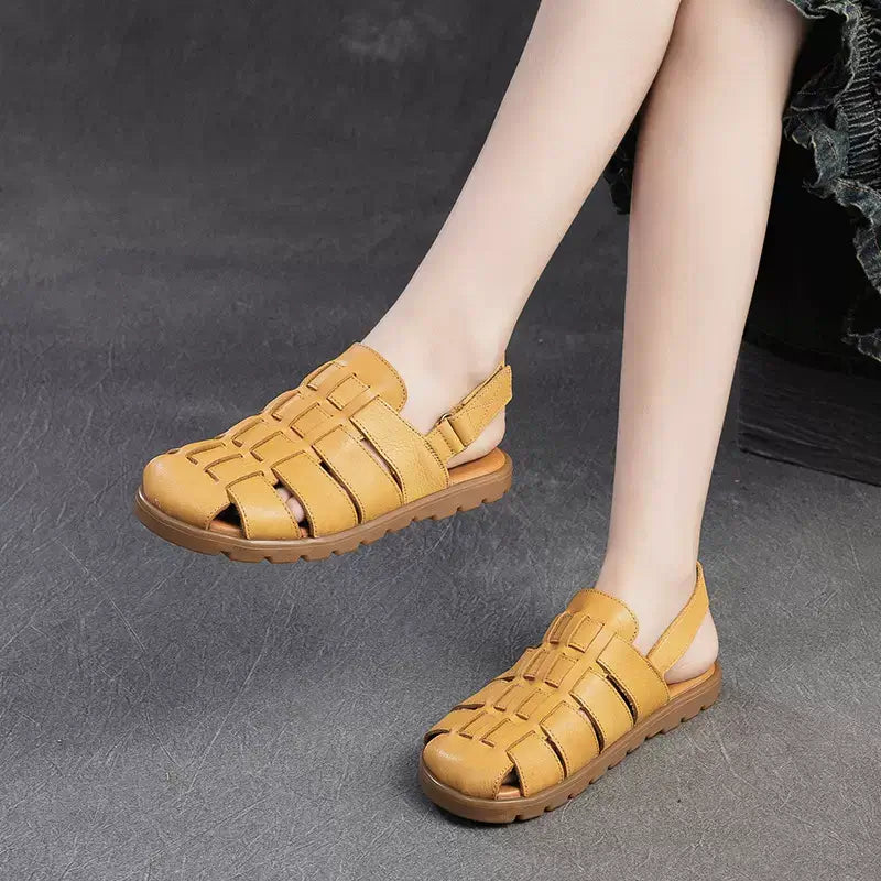 Babakud Women Summer Hollow Leather Roman Sandals