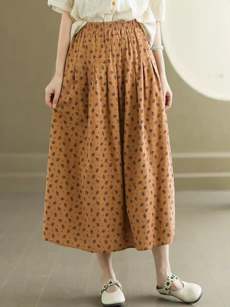 Babakud Women Retro A-line Floral Skirt