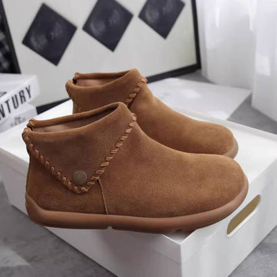 Women Suede Leather Chunky Fur Lined Birkens Ankle Boots