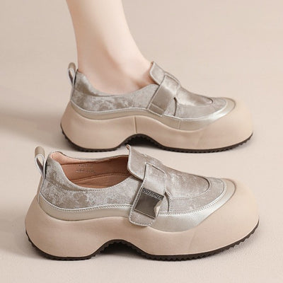 Casual Leather Thick Soft Sole Versatile Everyday Flat Shoes