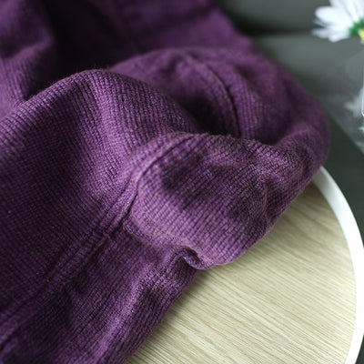 Women Spring Vintage Retro Corduroy Linen Washed Tote Bag