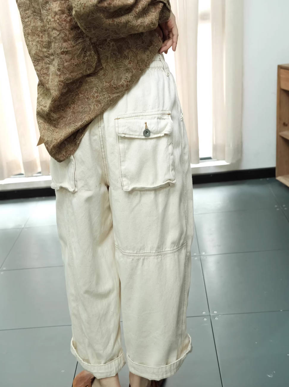 Babakud Retro Cotton Patchwork Loose Versatile Jeans