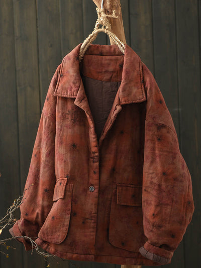 Babakud Women Winter Ethnic Style Vintage Floral Cotton Quilted Jacket