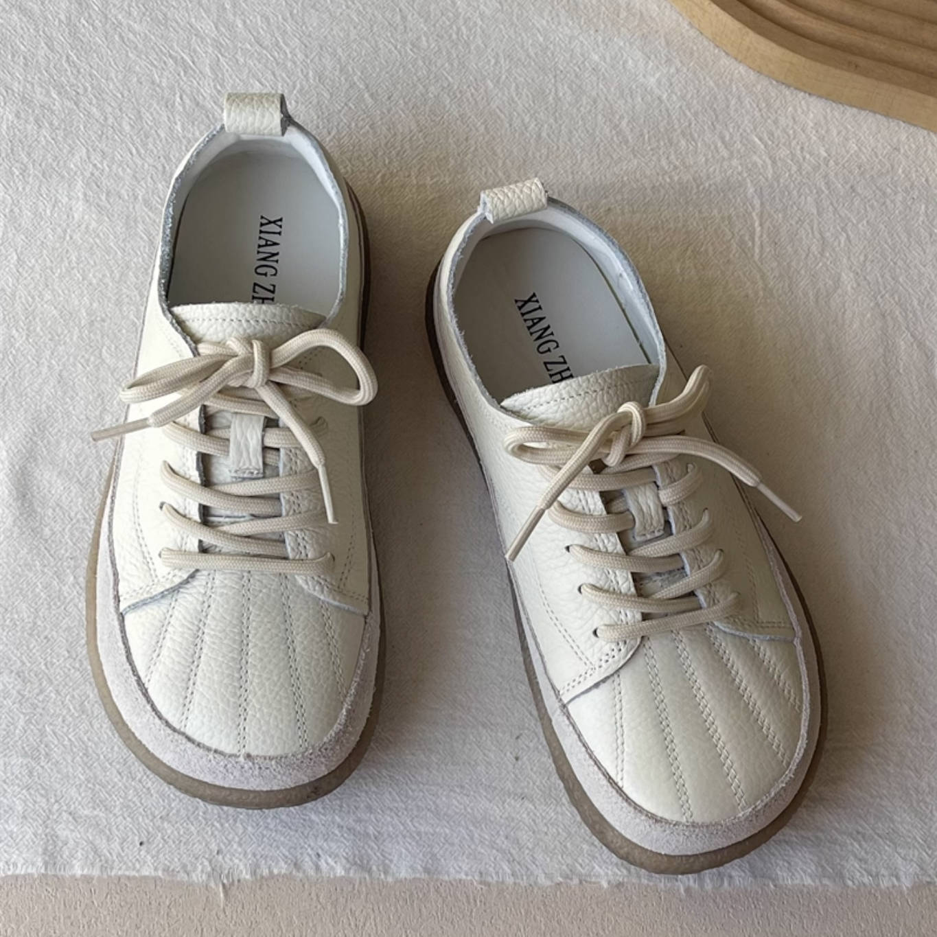 Genuine Leather Casual Soft Sole Everyday Lace-Up Flat Shoes