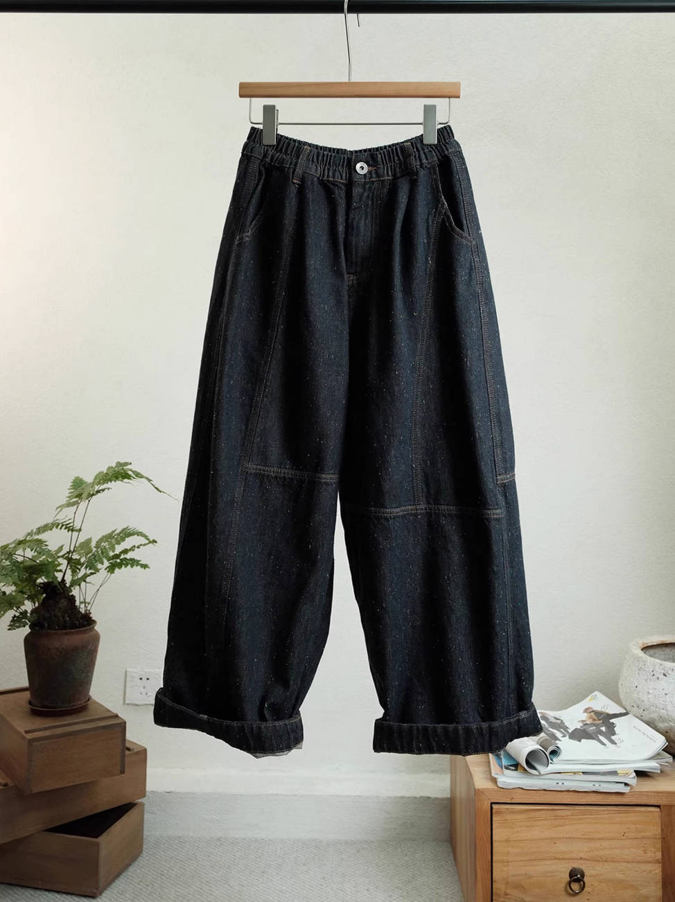 Babakud Retro Cotton Patchwork Loose Versatile Jeans