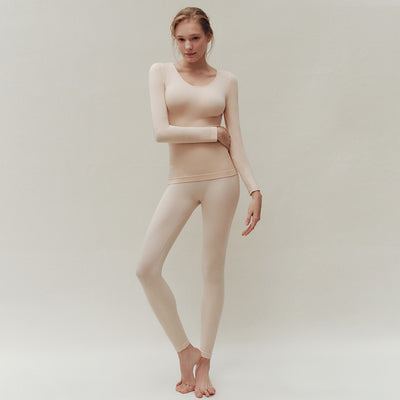 Winter Women Wool Thermal Warm Slim Fit Thick Underwear Set