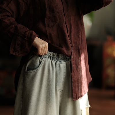 Retro Denim Patchwork Loose Cotton-In Casual Jeans