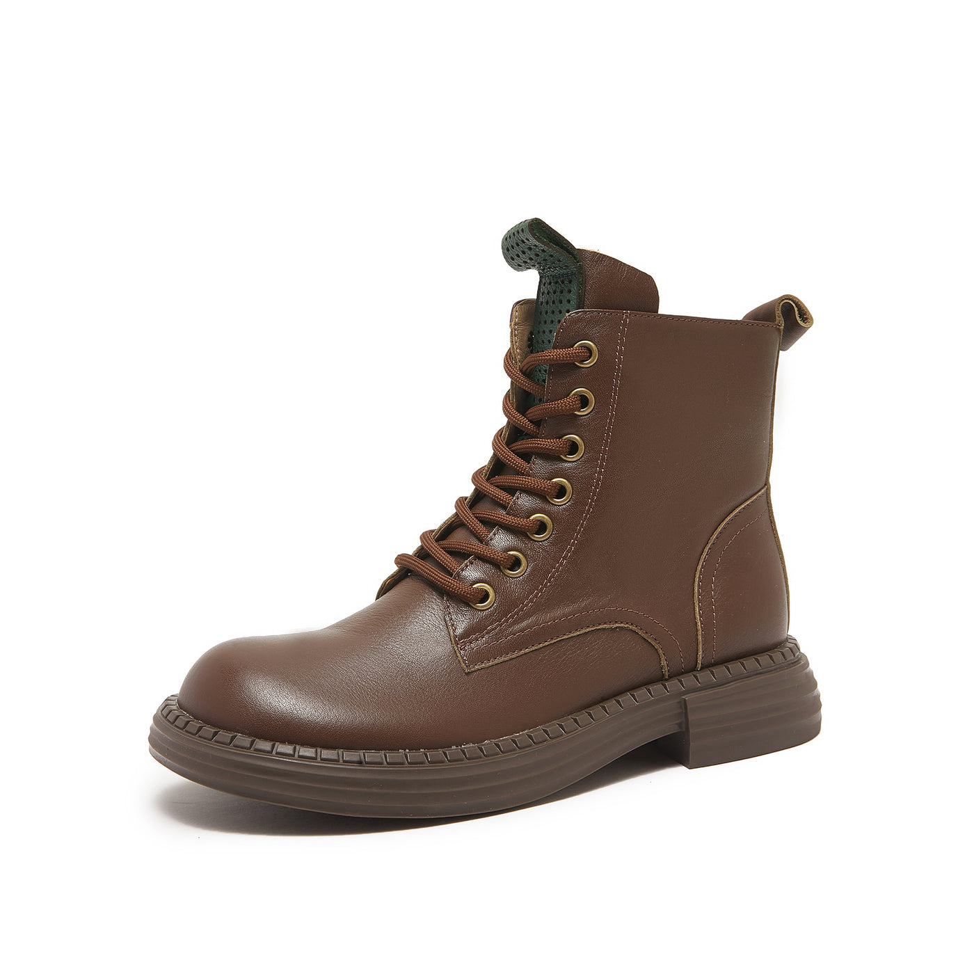 Casual Retro Leather Round ToeThick Sole No-Slip Zipper Ankle Boots