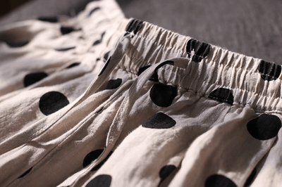 Babakud Women Polka Dot Comfort Cotton Linen Pants