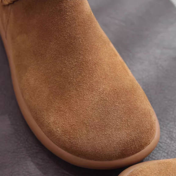 Women Suede Leather Chunky Fur Lined Birkens Ankle Boots