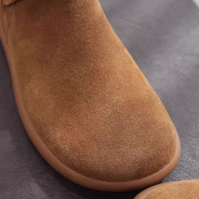 Women Suede Leather Chunky Fur Lined Birkens Ankle Boots