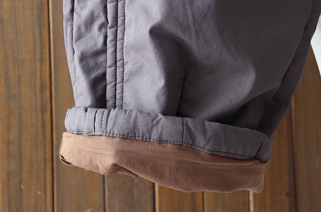 Pantalon harem rétro hiver en coton épais et chaud, taille élastique