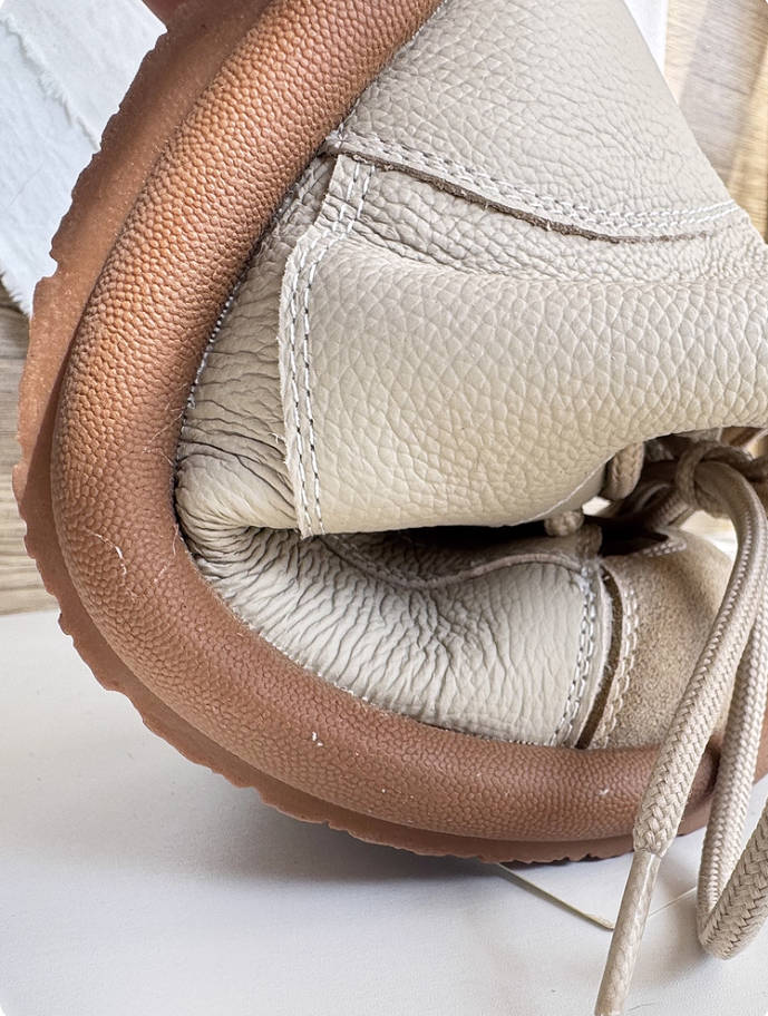 Retro Leather Round Toe Patchwork Soft Sole Lace-Up Ankle Boots