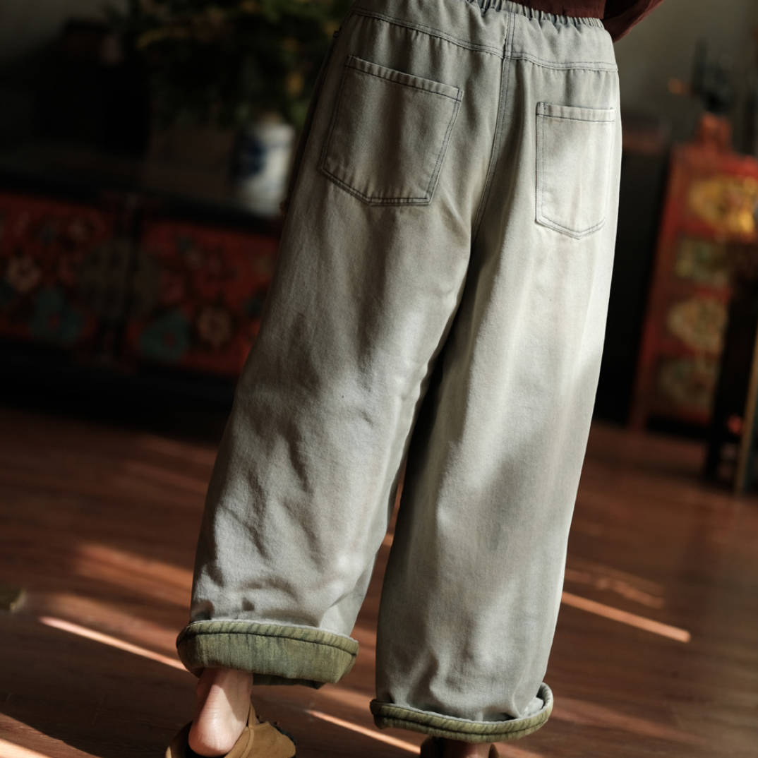 Retro Denim Patchwork Loose Cotton-In Casual Jeans