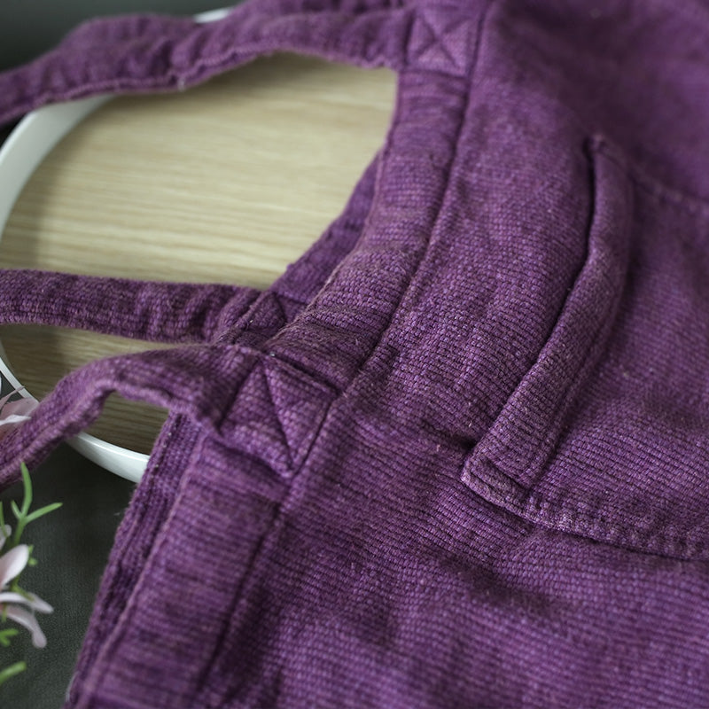 Women Spring Vintage Retro Corduroy Linen Washed Tote Bag