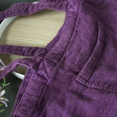 Women Spring Vintage Retro Corduroy Linen Washed Tote Bag