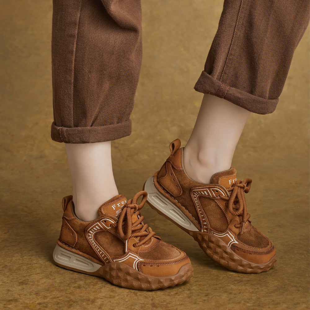 Fashion Casual Leather Printed Lace-Up Cool Sports Sneakers