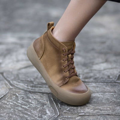 Genuine Leather Casual Chic Elastic Slip-On Ankle Boots