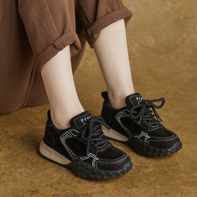 Fashion Casual Leather Printed Lace-Up Cool Sports Sneakers