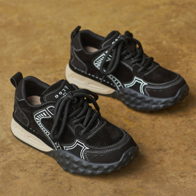 Fashion Casual Leather Printed Lace-Up Cool Sports Sneakers