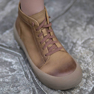 Genuine Leather Casual Chic Elastic Slip-On Ankle Boots