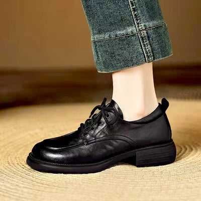 Autumn Retro Flat Soft Sole Lace Up Shallow Versatile Shoes