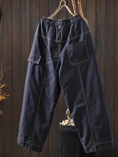 Winter Cotton Warm Elastic Waist Cotton-In Versatile Pants