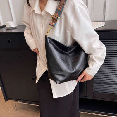 Square Leather Casual Daily High-Capacity T-o-t-e B-a-g