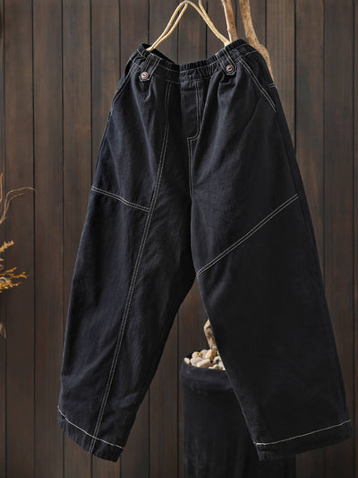 Winter Cotton Warm Elastic Waist Cotton-In Versatile Pants