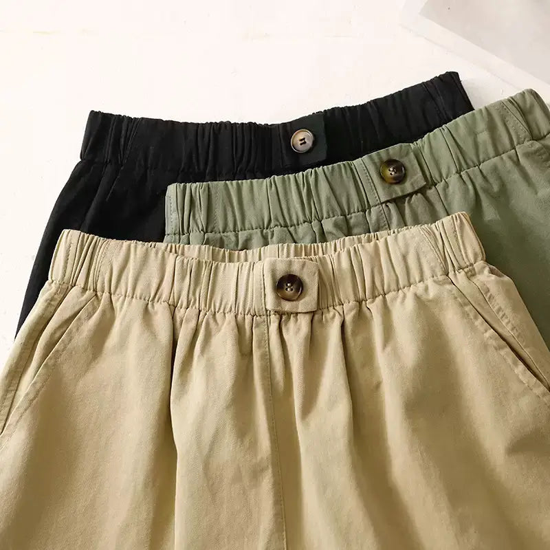 Babakud Women Plus Size Cotton Solid Colors Shorts