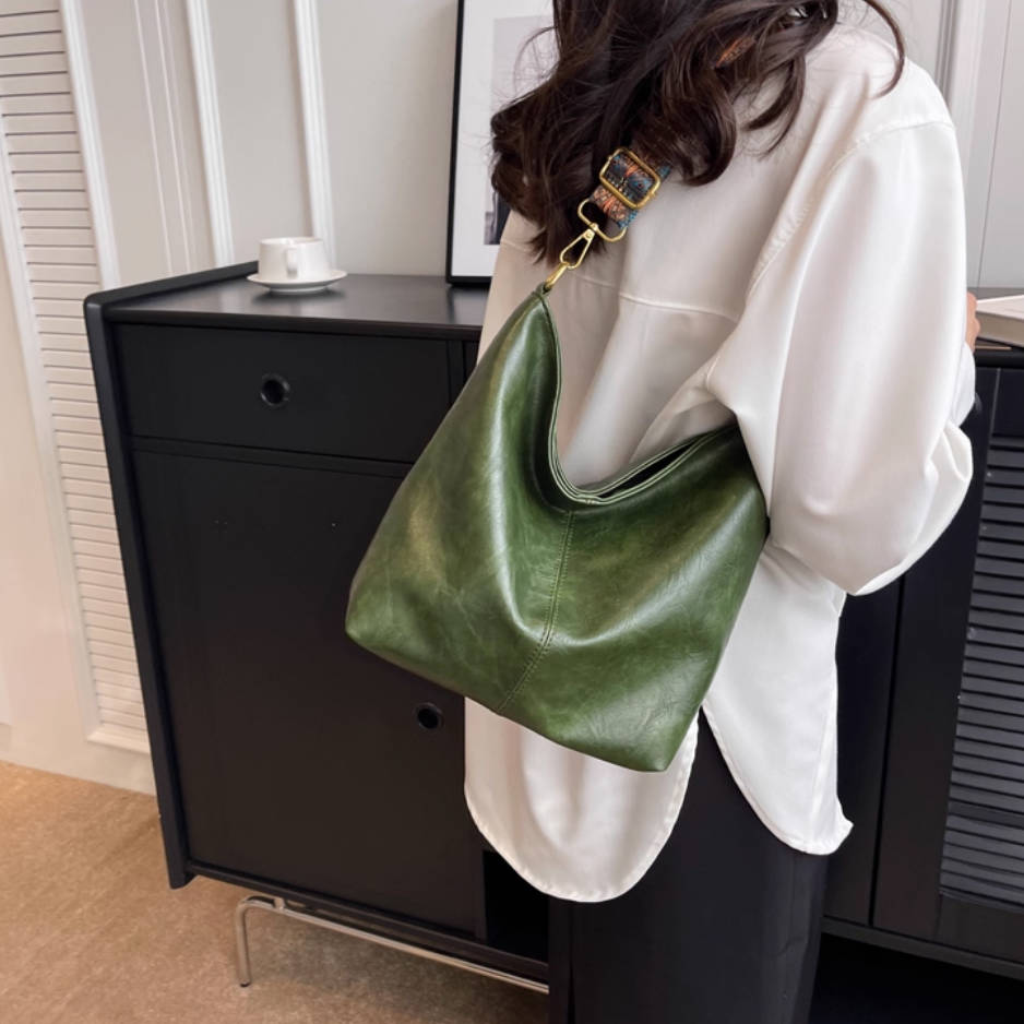 Square Leather Casual Daily High-Capacity T-o-t-e B-a-g