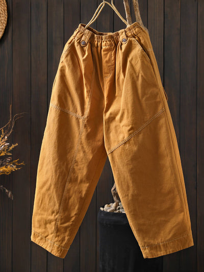 Winter Cotton Warm Elastic Waist Cotton-In Versatile Pants