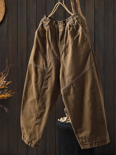 Winter Cotton Warm Elastic Waist Cotton-In Versatile Pants