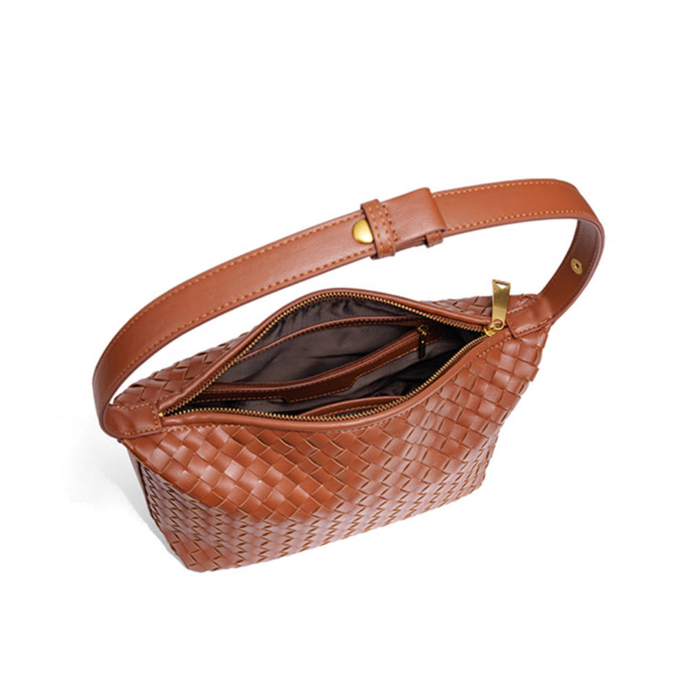 Retro PU Woven Simple Casual Versatile Cross Body Bag