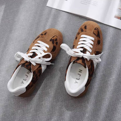 Women Genuine Leather Flat Sole Suede Casual Sneakers