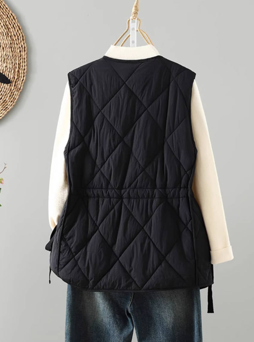 Winter Cotton Warm Irregular Neck Loose Sleevess Cotton-In Vest