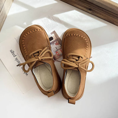 Autumn Leather Soft Sole Wide Toe Trendy Flat Shoes