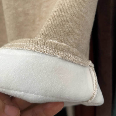 Winter Wool Cotton Warm Lace Patchwork Elastic Waist Pants