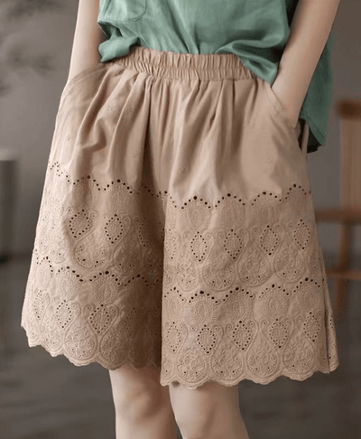 Babakud Women Breathable Lace Essential Cotton Shorts
