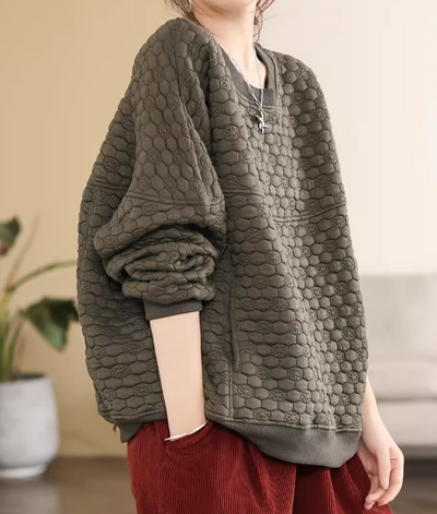 Babakud Women Classic Style Quilted Sweatshirt