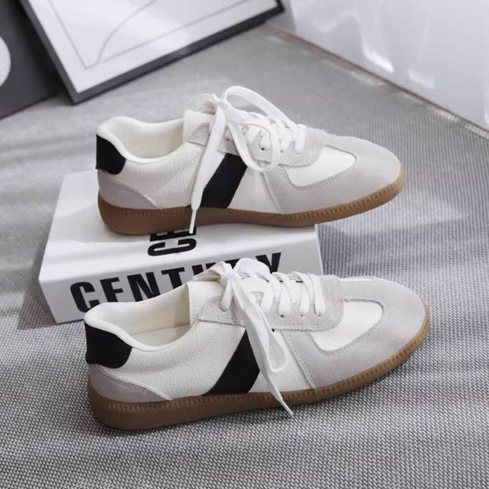 Women Genuine Leather Flat Sole Suede Casual Sneakers