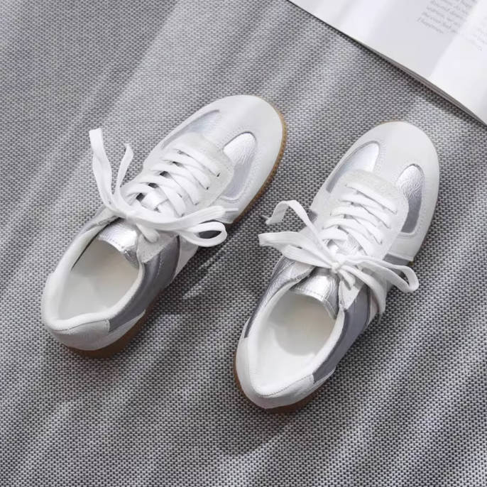 Women Genuine Leather Flat Sole Suede Casual Sneakers