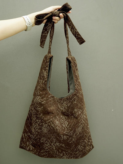 Babakud Women Vintage Large-Capacity Crossbody Corduroy Tote Bag