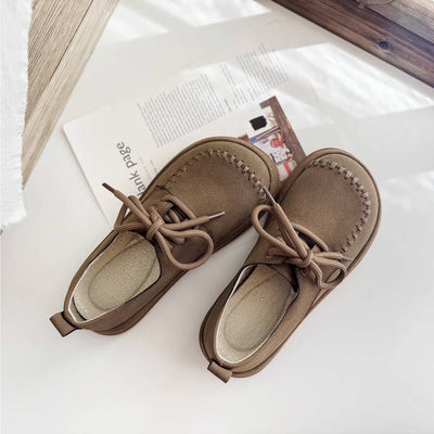 Autumn Leather Soft Sole Wide Toe Trendy Flat Shoes