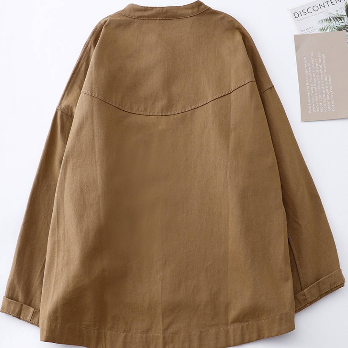 Cotton Solid Color Oversized Long Sleeves Plus Size Top Coat